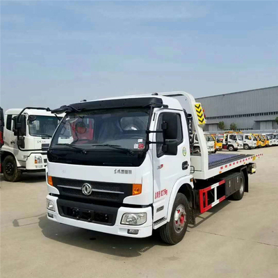 東風(fēng)多利卡一拖二清障車加裝吊機平板運輸車板長5米6可上藍牌廠家